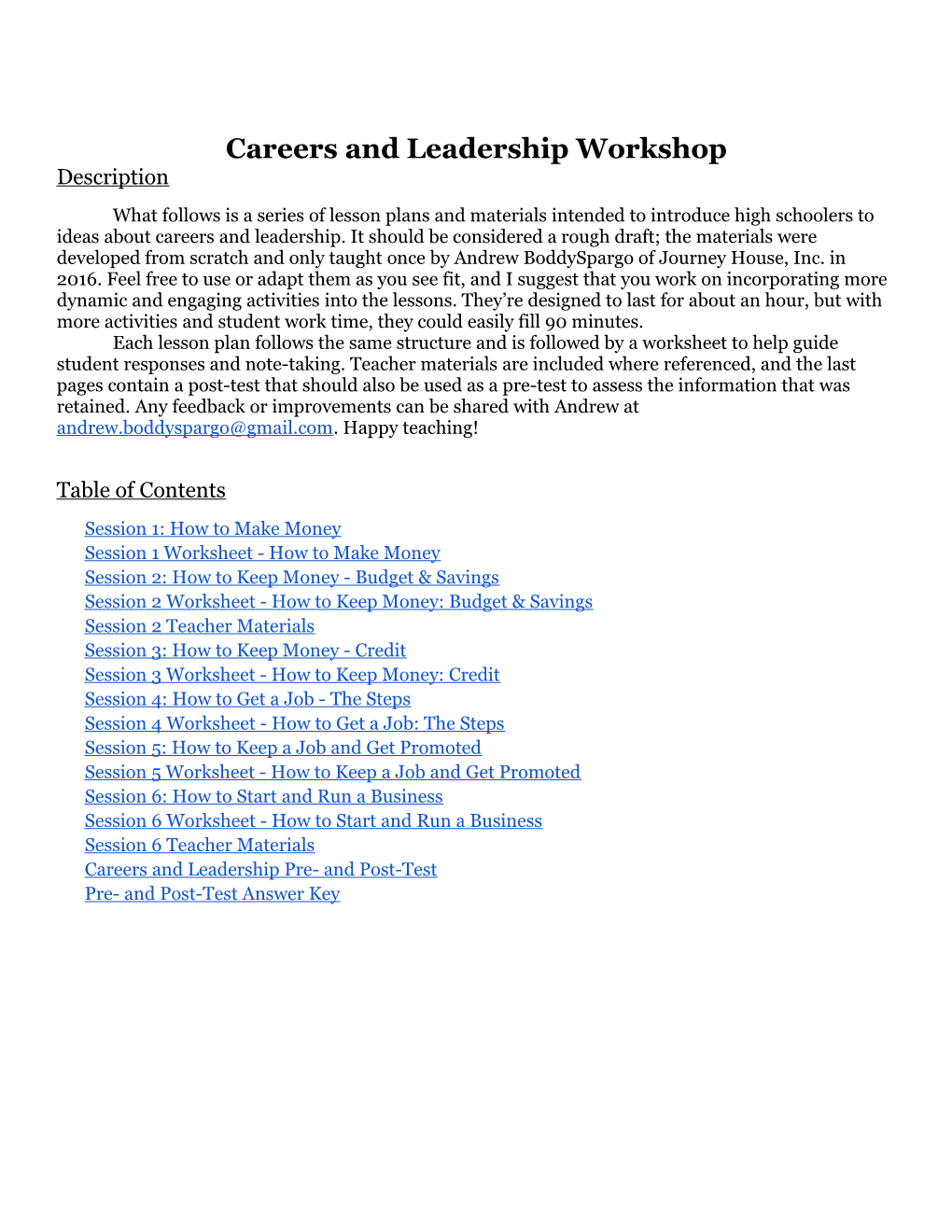Careers and Leadership Workshop