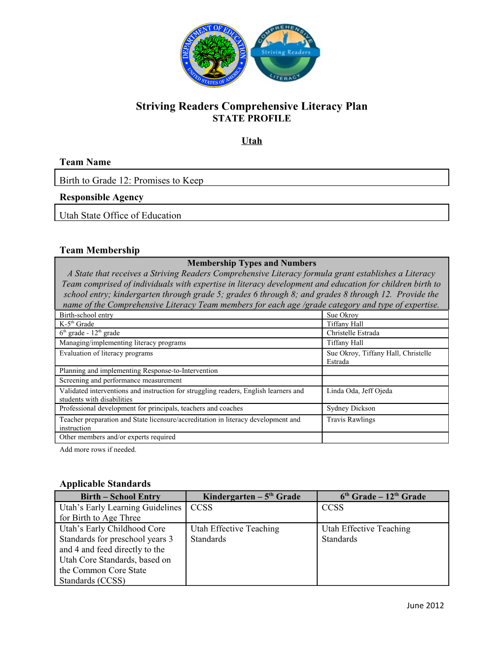 Utah State Striving Readers Comprehensive Literacy Plan (MS Word)