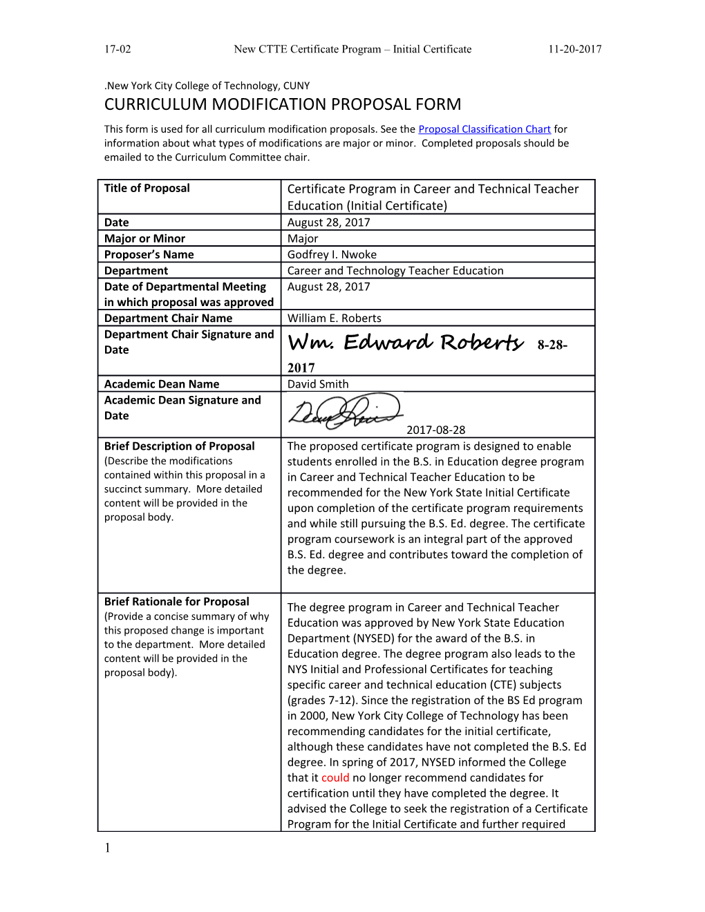 17-02New CTTE Certificate Program Initial Certificate11-20-2017