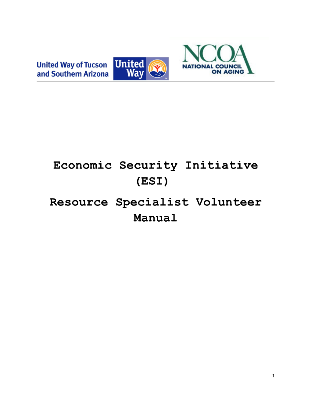 Economic Security Initiative (ESI)