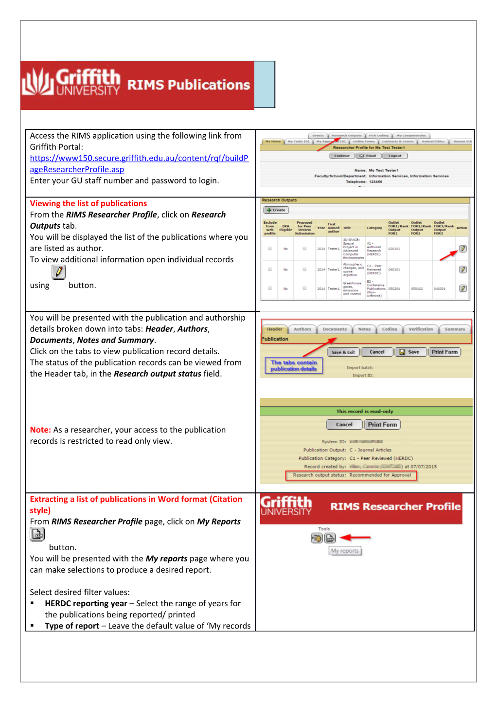 Find Other Quick Reference Guides for RIMS Publications At