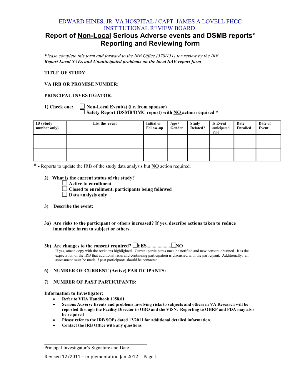 Nonlocaladverse Event Reporting Form