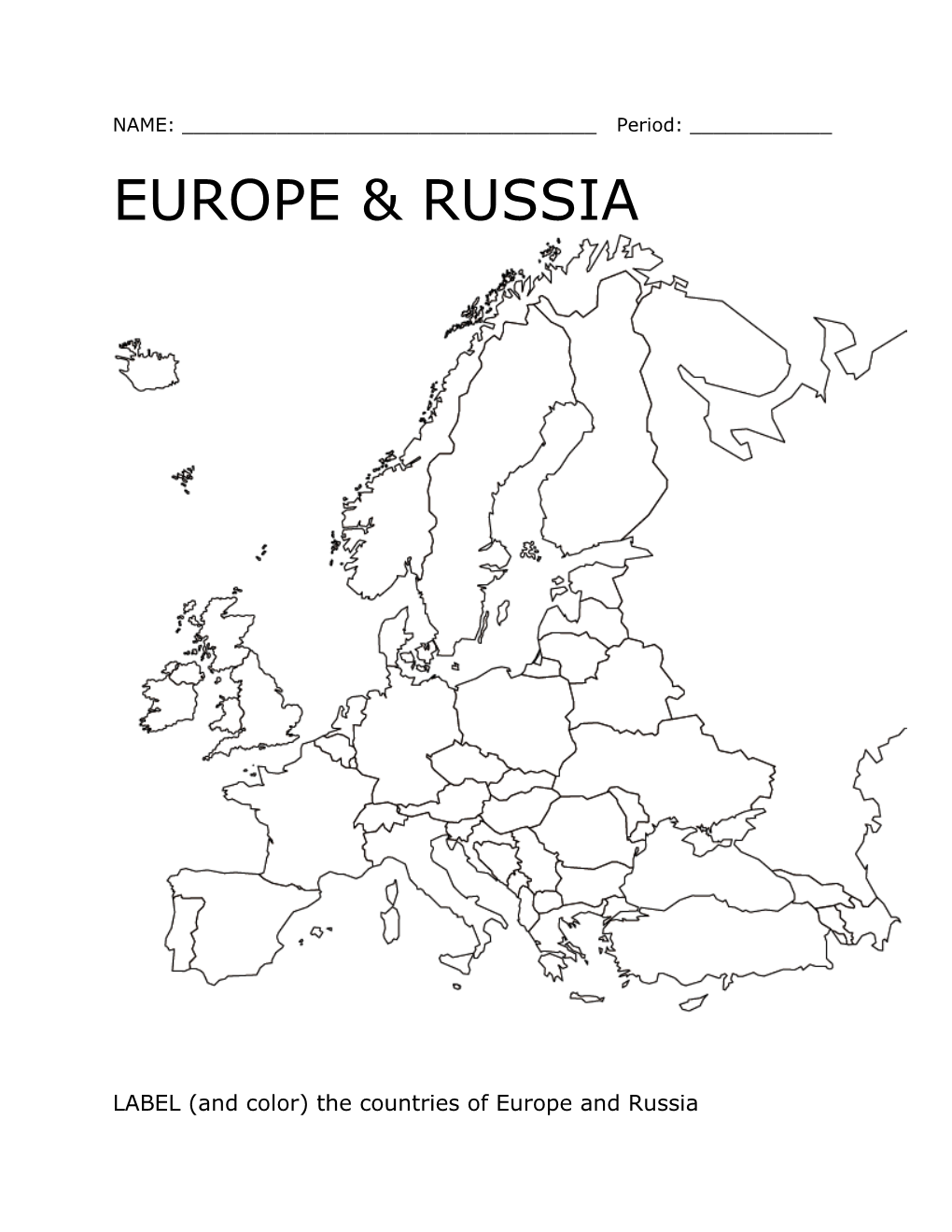 LABEL (And Color) the Countries of Europe and Russia