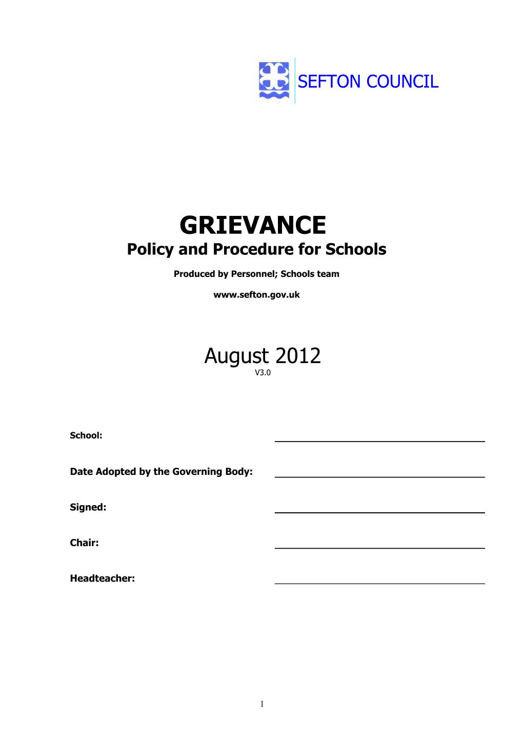 Example of a School Grievance Policy and Procedures