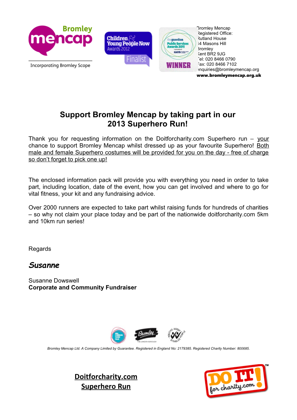 Support Bromley Mencap by Taking Part in Our