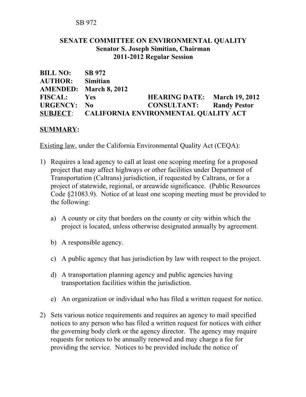 Senate Committee on Environmental Quality