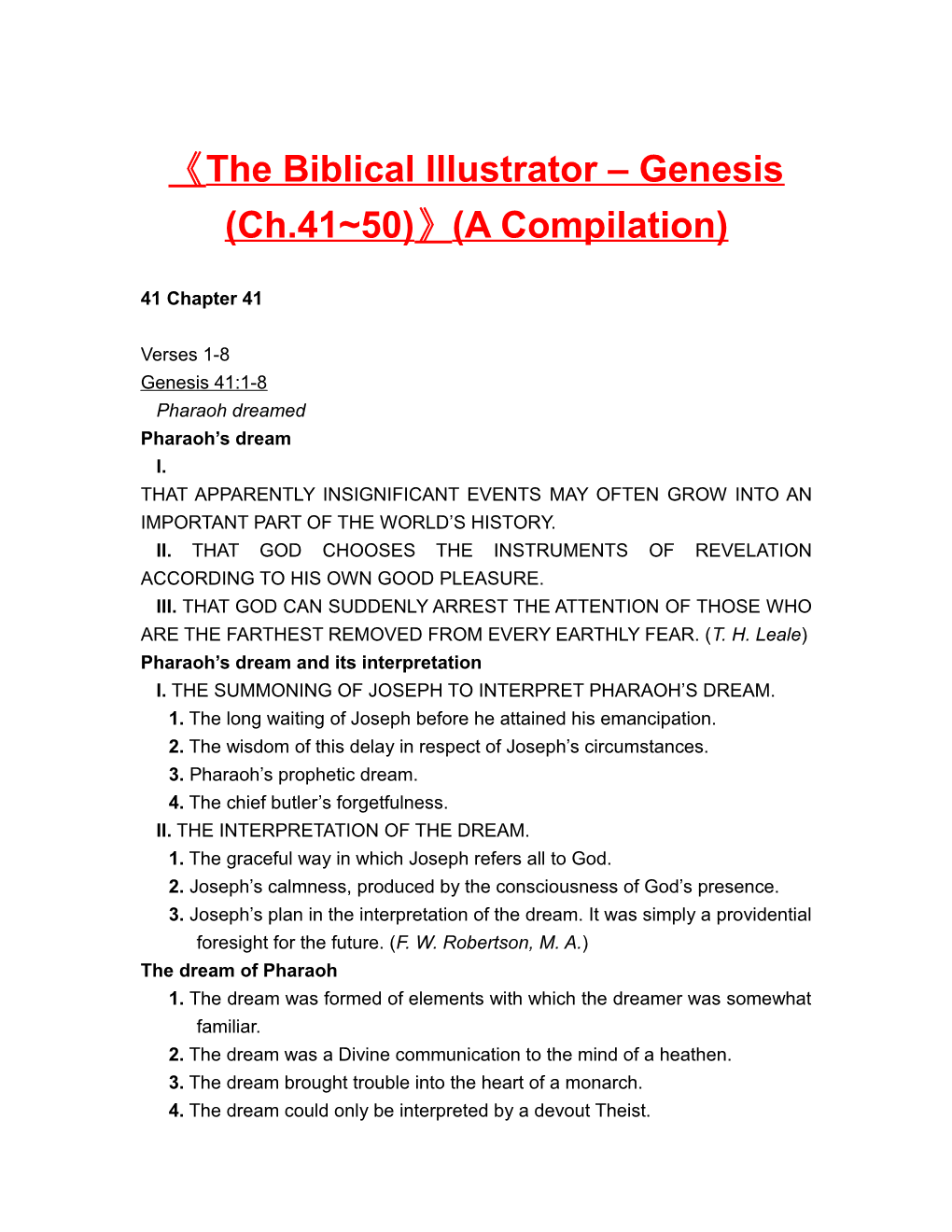 The Biblical Illustrator Genesis (Ch.41 50) (A Compilation)