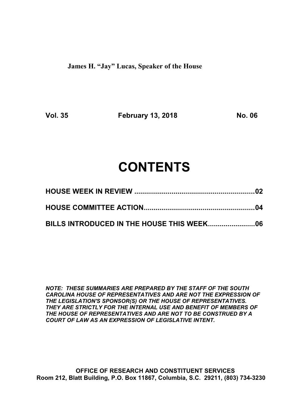 Bills Introduced in the House This Week 06