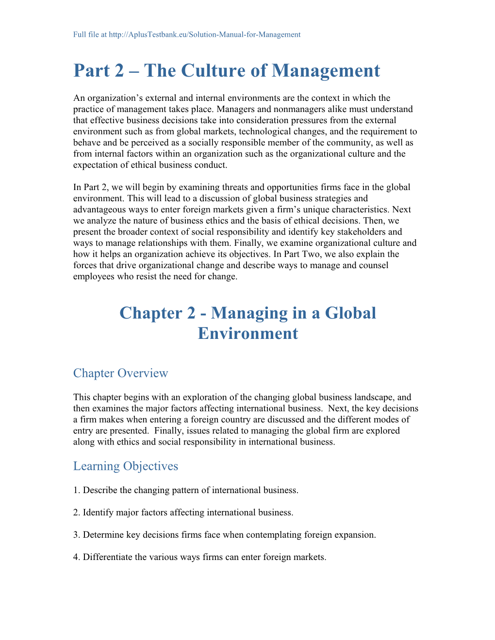 Part 2 the Culture of Management