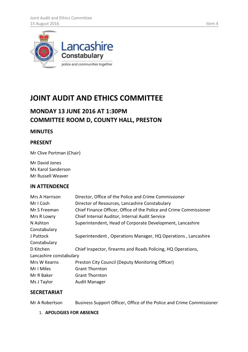 Joint Audit and Ethics Committee