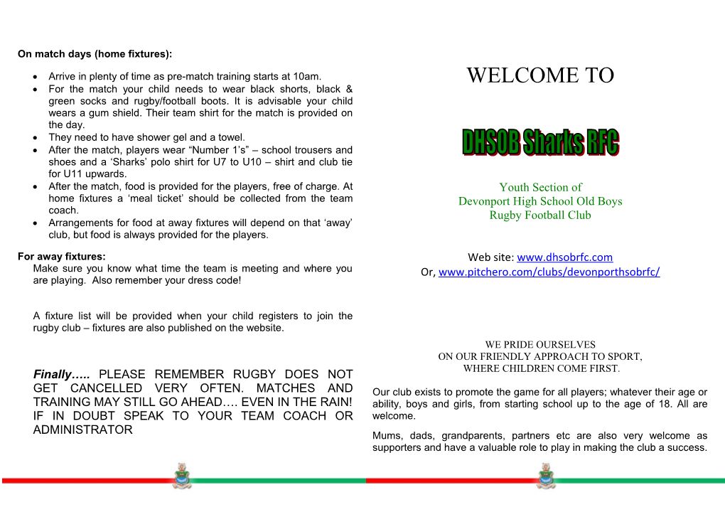 On Match Days (Home Fixtures)