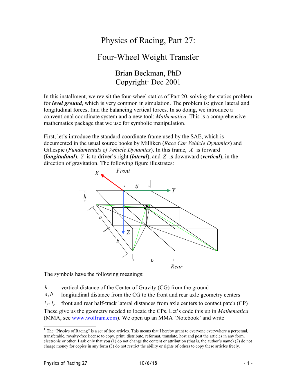 Physics of Racing, Part 27