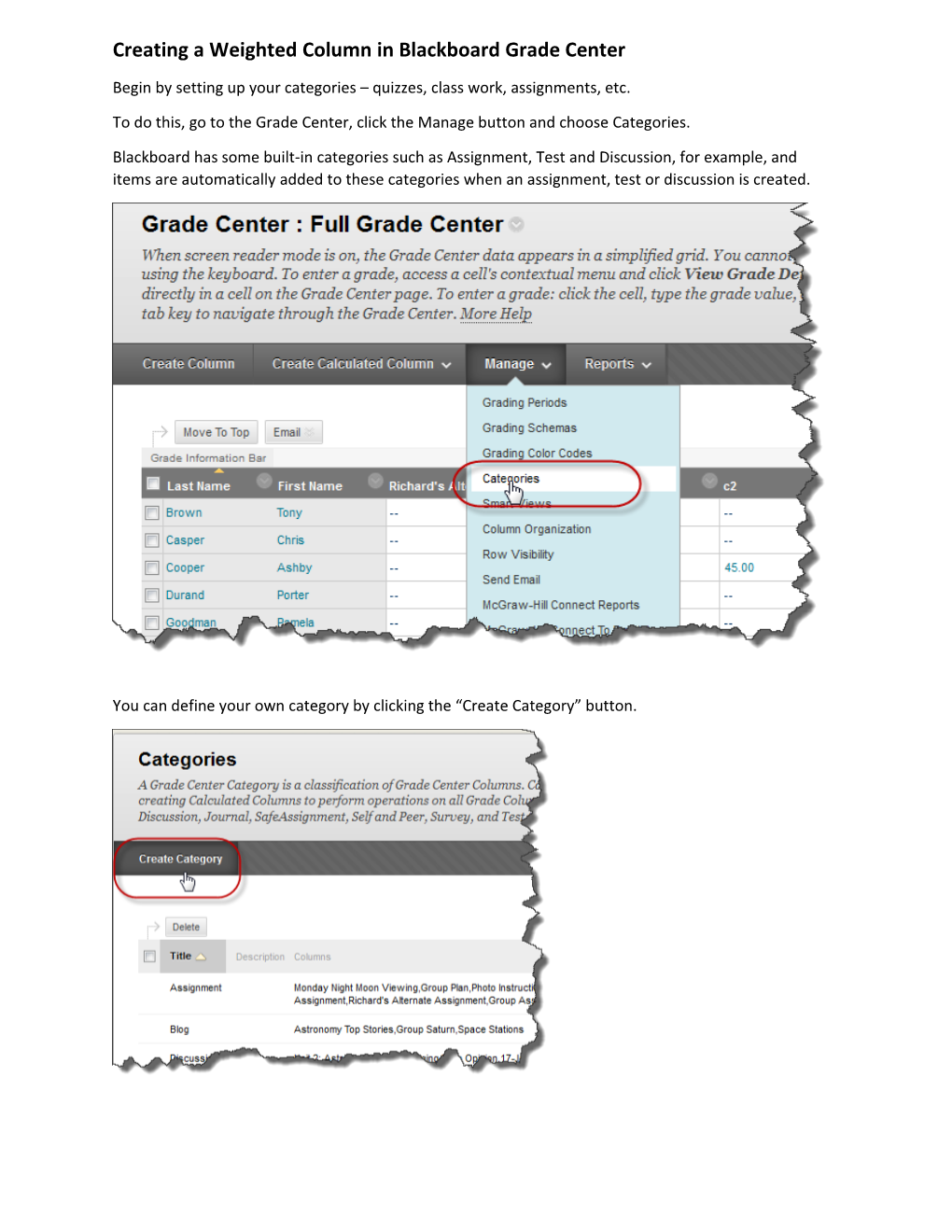 Creating a Weighted Column in Blackboard Grade Center