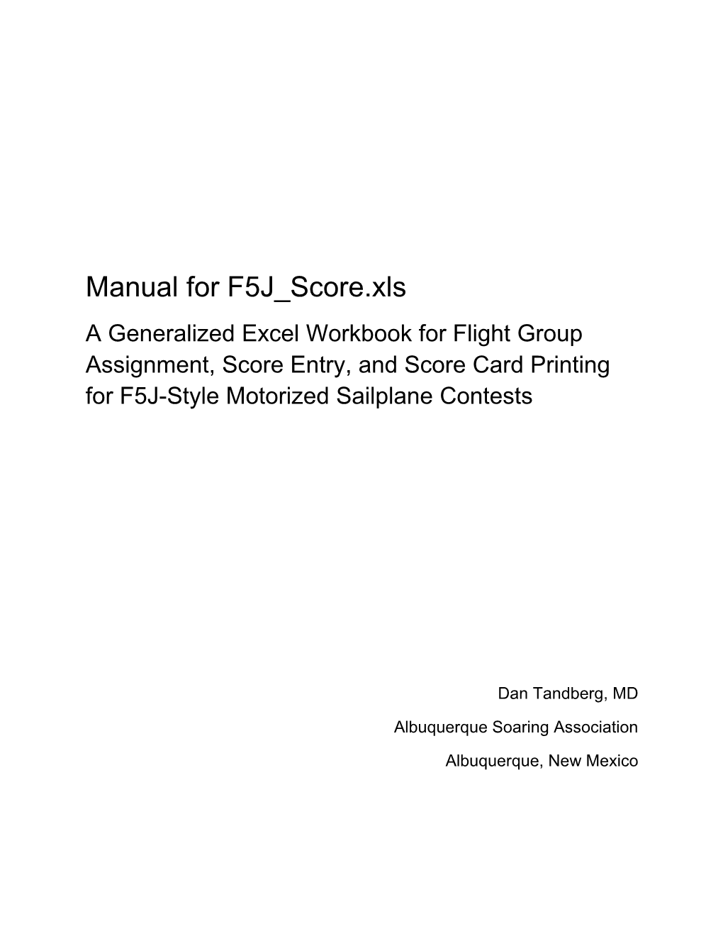 Manual for F5J Score.Xls