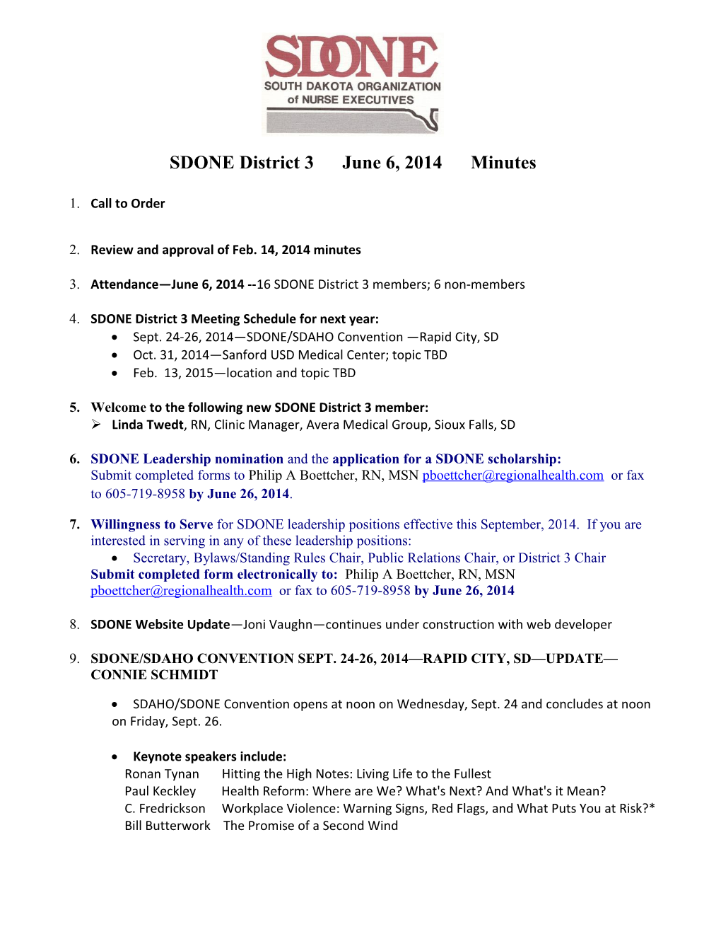 4.SDONE District 3 Meeting Schedule for Next Year