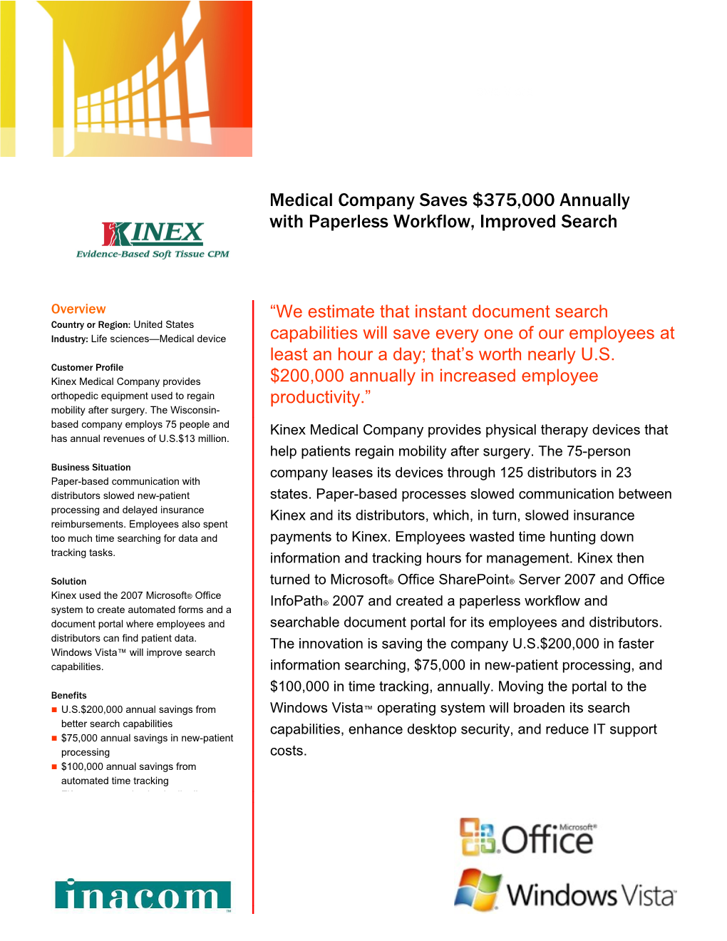 Medical Company Saves $375,000 Annually with Paperless Workflow, Improved Search