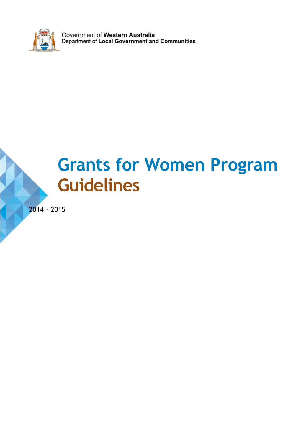 Grants for Women Program Guidelines 2014-15