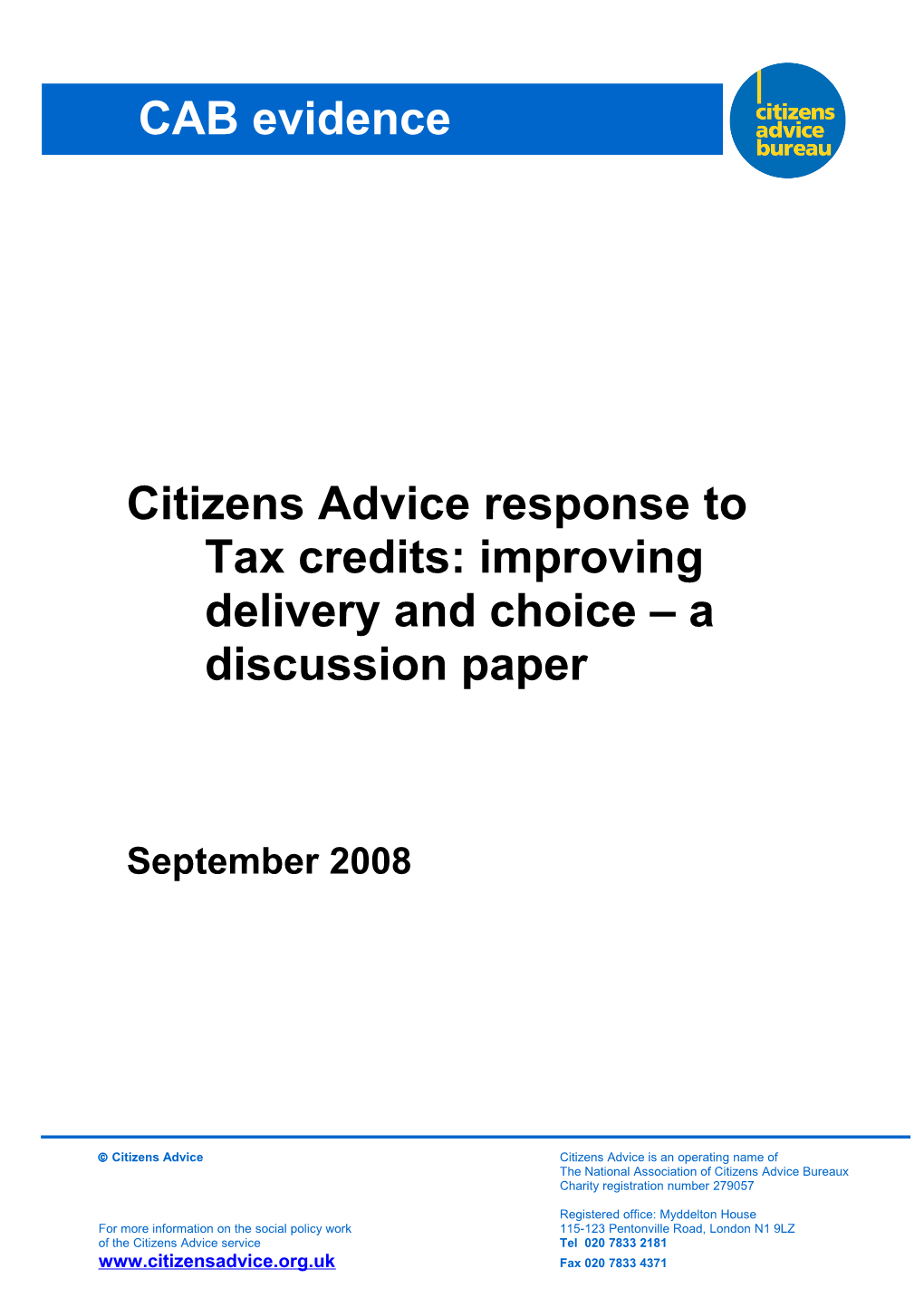Citizens Advice Citizens Advice Is an Operating Name Of