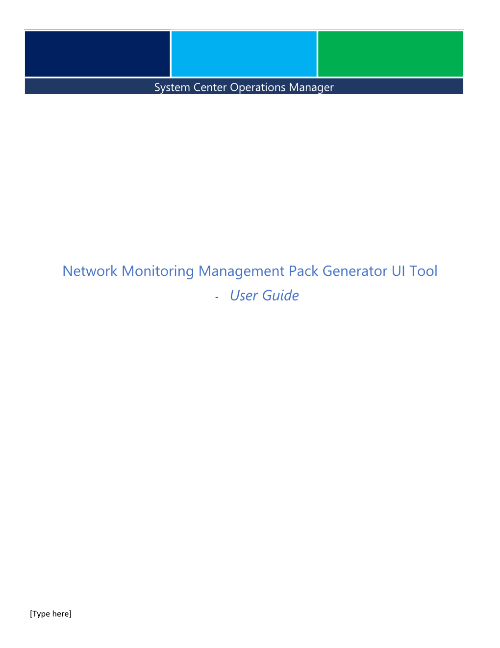 Network Monitoring Management Pack Generator UI Tool