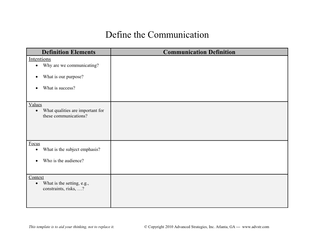 Define the Communication