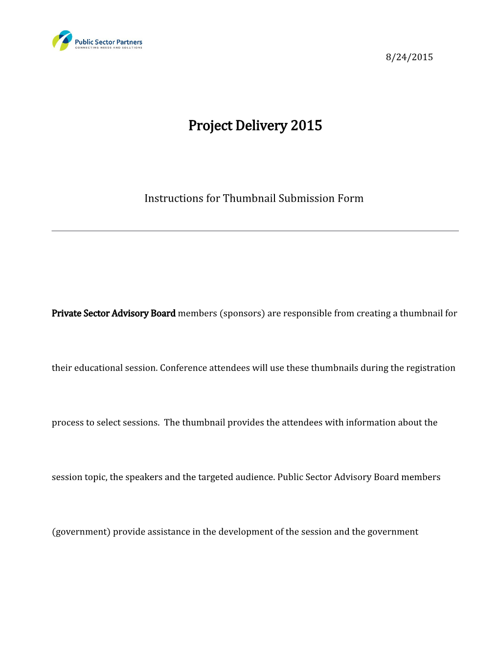 Project Delivery 2015