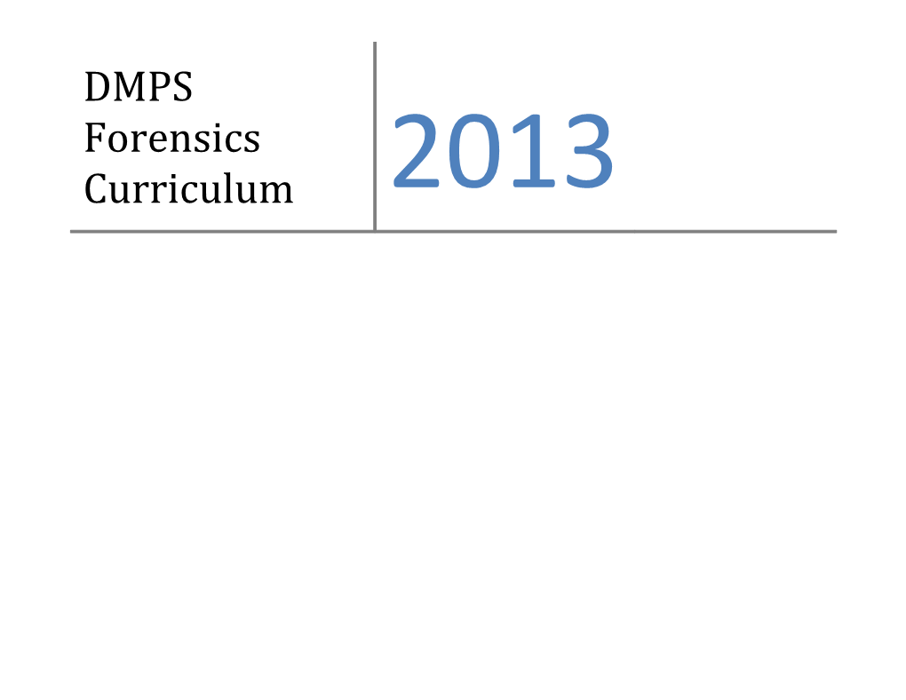 DMPS Forensics Curriculum
