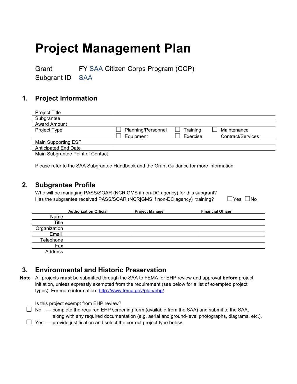 Project Management Plan CCP