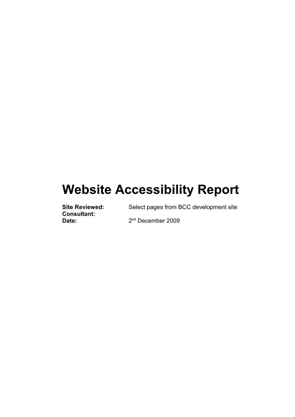 Website Accessibility Report