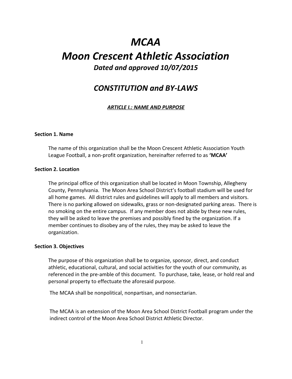 Moon Crescent Athletic Association