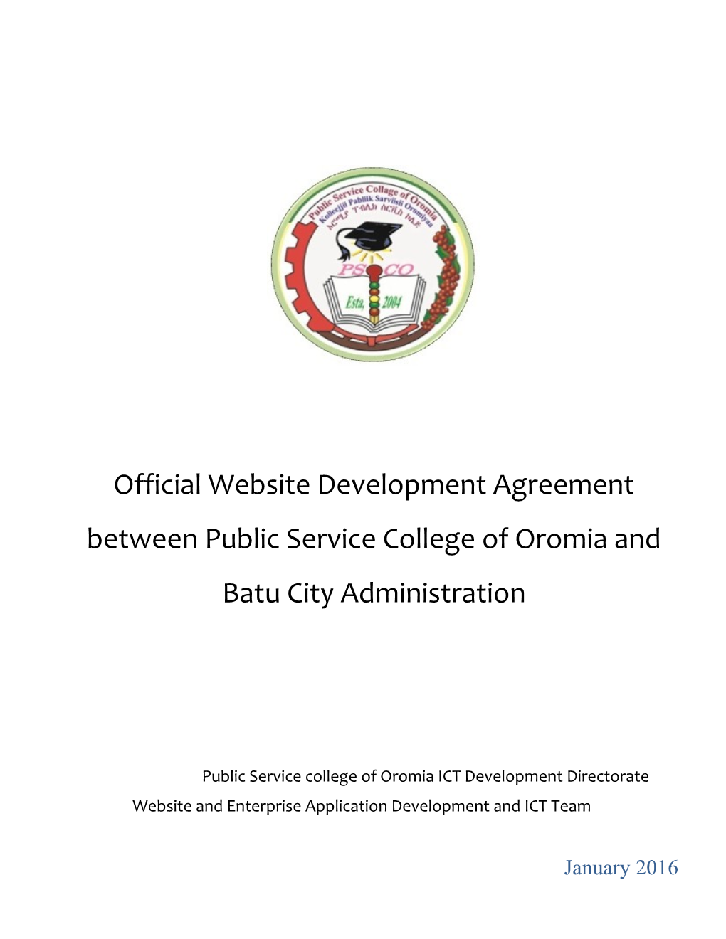 Public Service College of Oromia ICT Development Directorate
