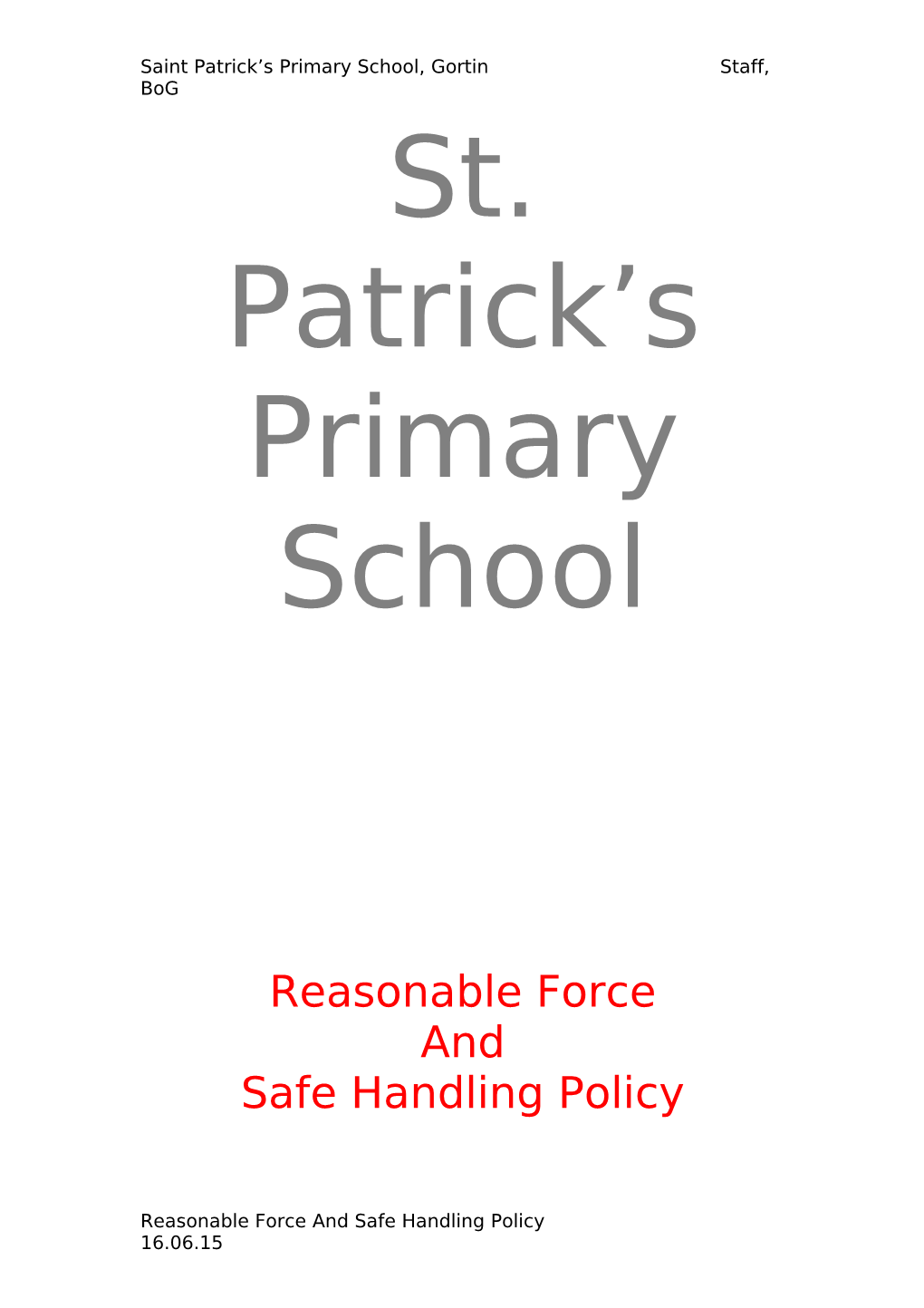 St Patrick S Primary School