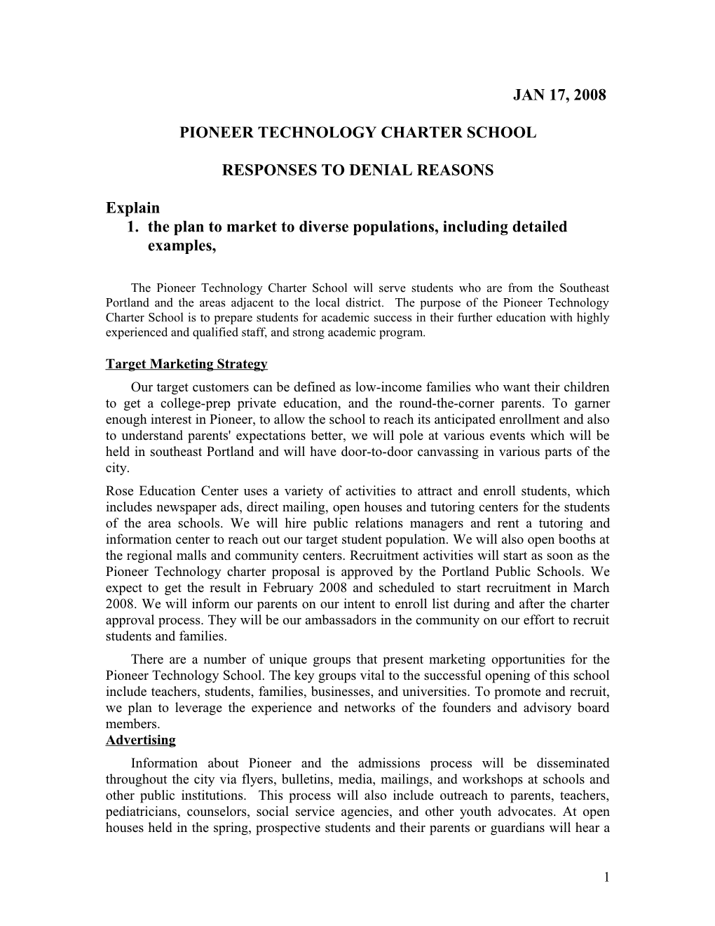 Pioneer Technology Charter School