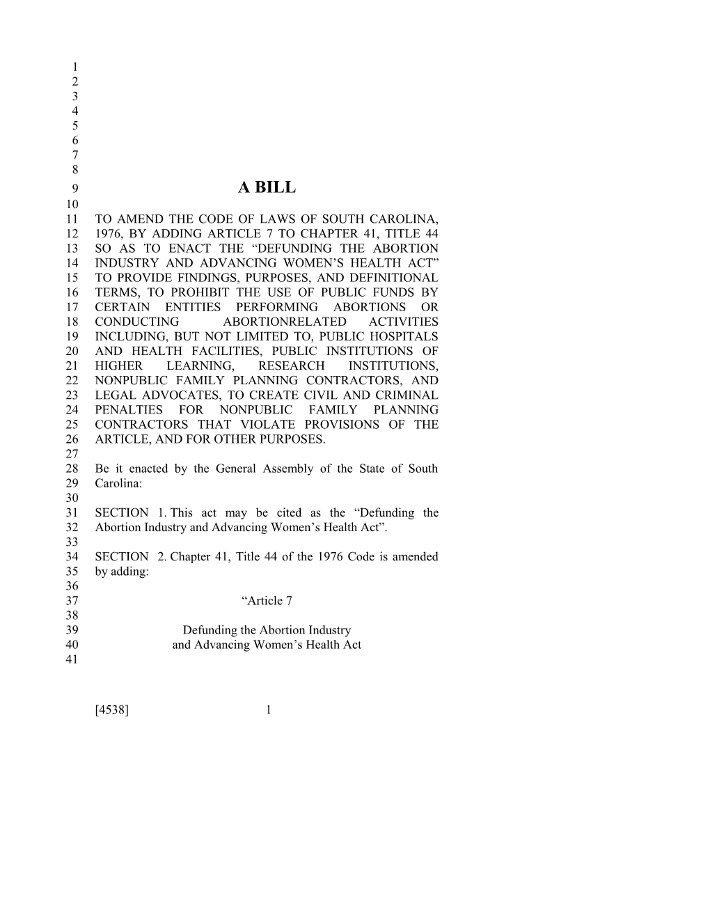 2015-2016 Bill 4538 Text of Previous Version (Dec. 10, 2015) - South Carolina Legislature Online