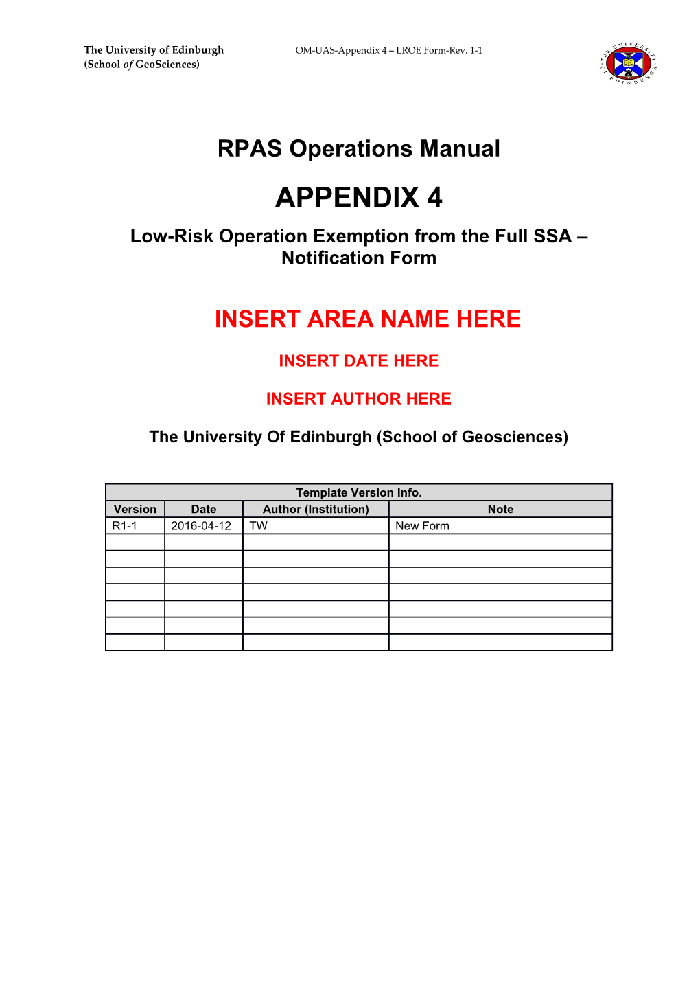 Low-Risk Operation Exemption from the Full SSA Notification Form