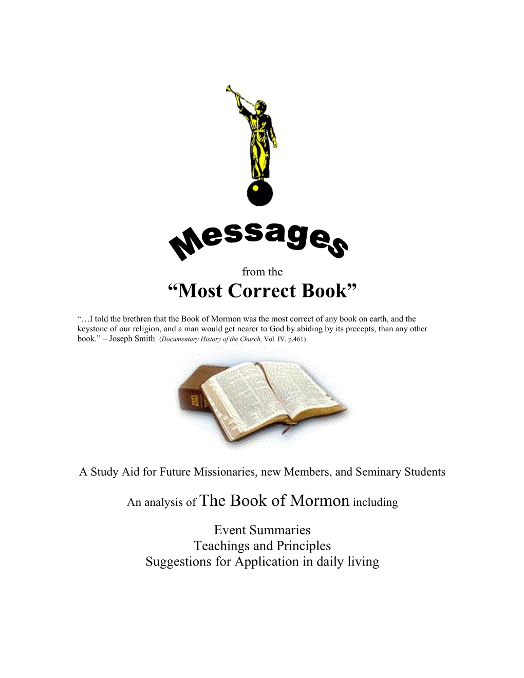 An Analysis of the Book of Mormon Including