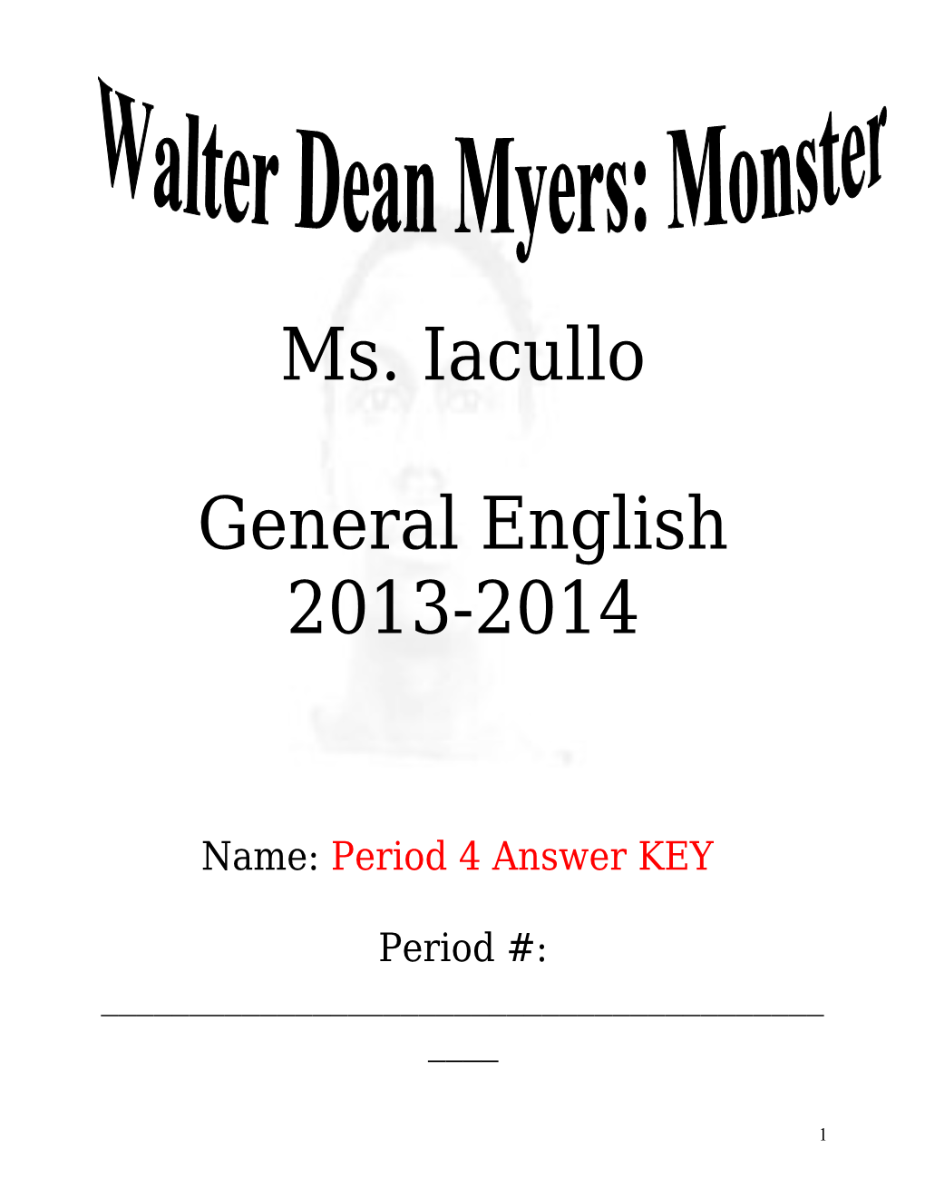 Monster Study Guide Packet