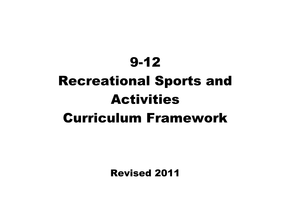 Recreational Sports and Activities