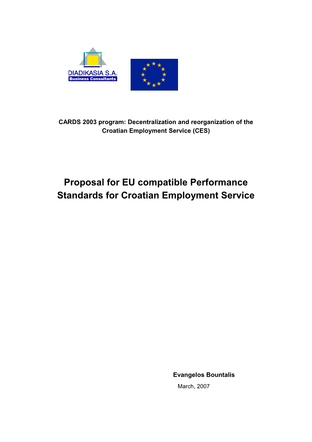 Proposal for EU Compatible Performance Standards for Croatian Employment Service