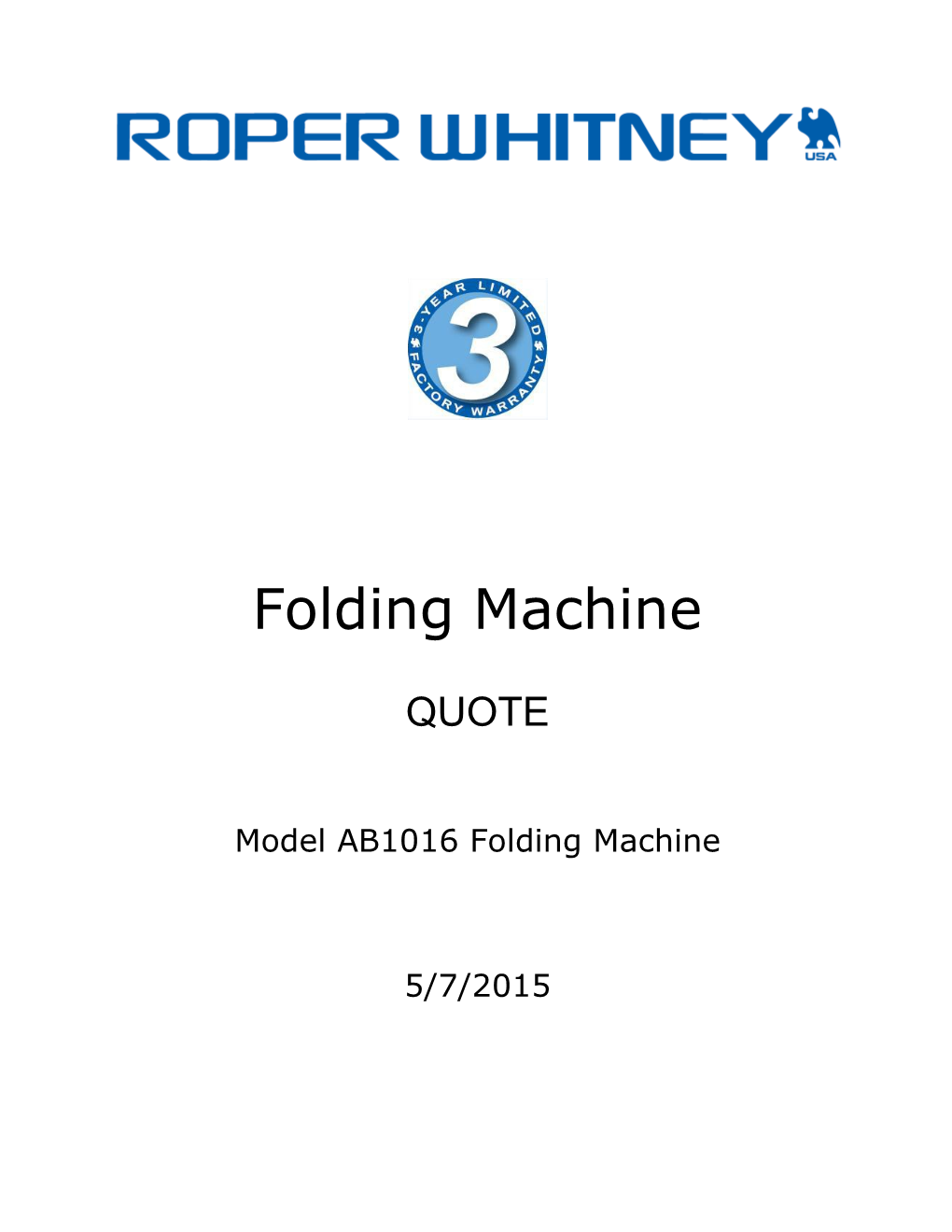 Modelab1016 Folding Machine