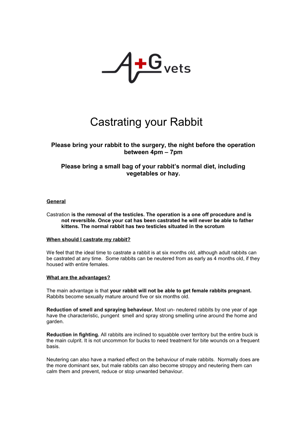 Please Bring a Small Bag of Your Rabbit S Normal Diet, Including Vegetables Or Hay
