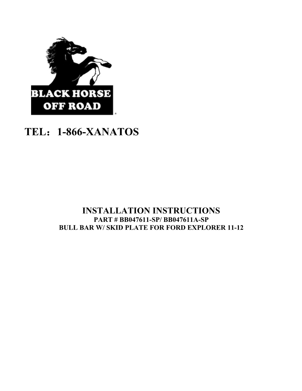 Bull Bar W/ Skid Plate for Ford Explorer11-12