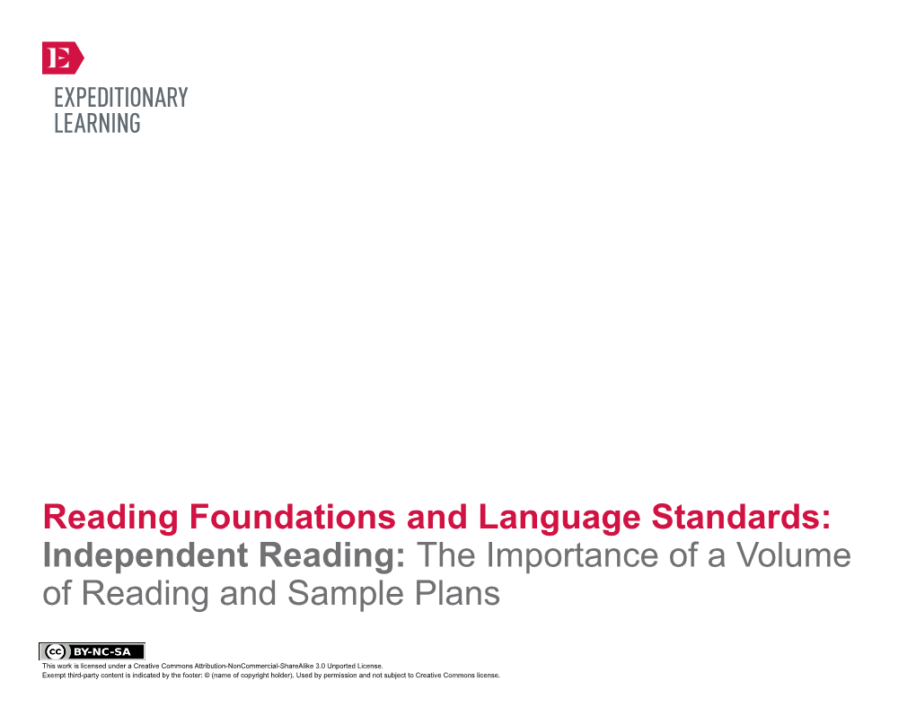 Reading Foundations and Language Standards