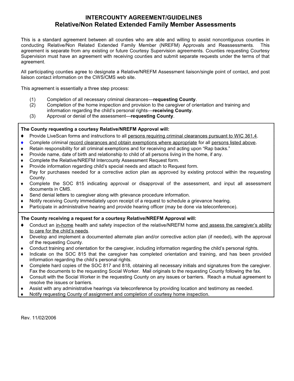 Relative/Non Related Extended Family Member Assessments