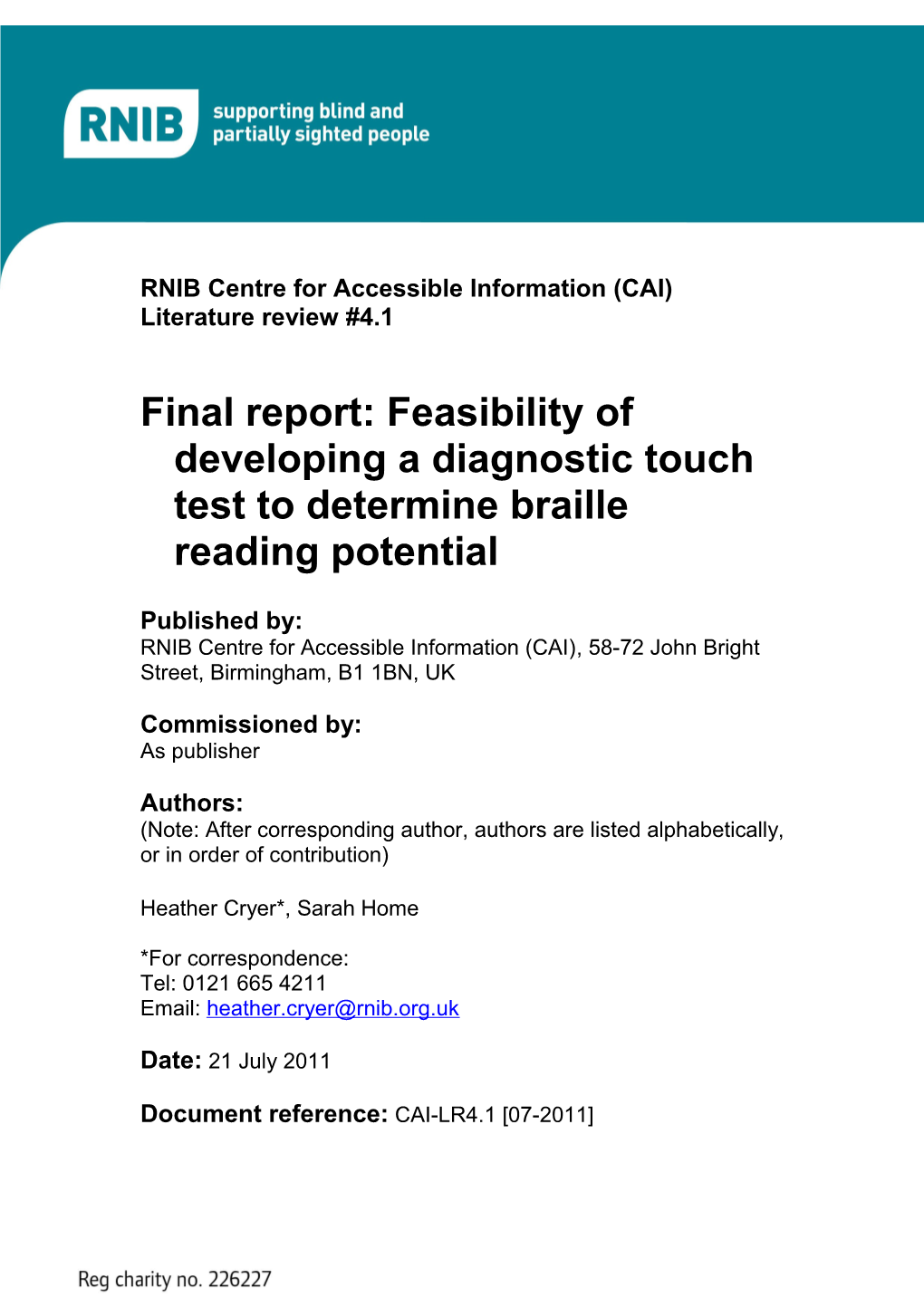 RNIB Centre for Accessible Information (CAI)