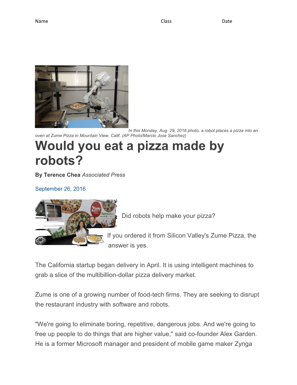 Would You Eat a Pizza Made by Robots?