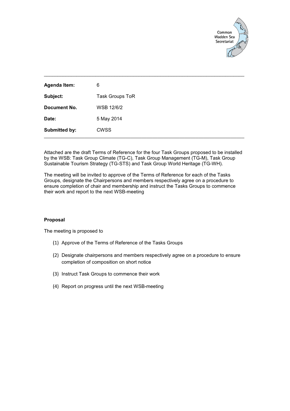 WSB 12-6-2-Task Groups Tor (14-05-05)Page 1