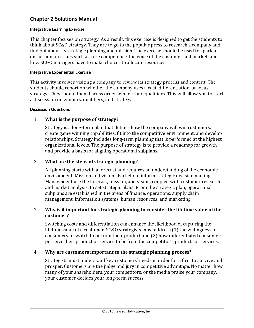 Chapter 2 Supply Chain and Operations Strategy 1