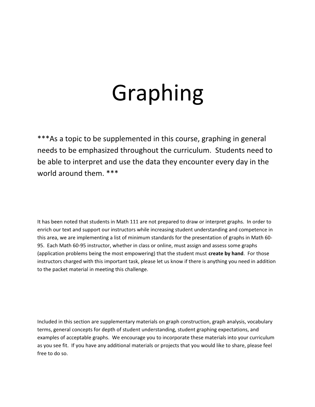 Graphing Fundamentals for Instructors