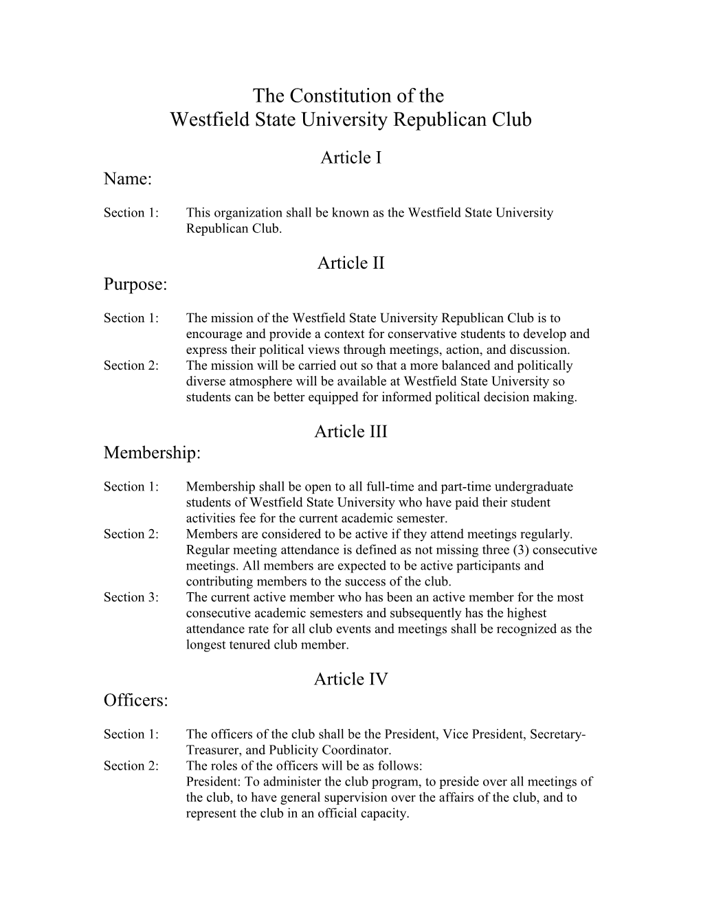 Westfield State University Republican Club