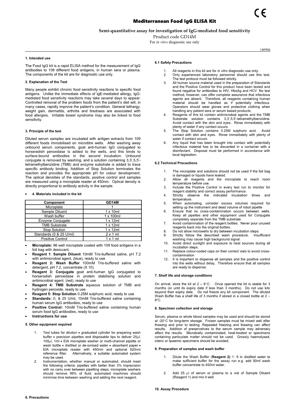 Mediterranean Food Igg ELISA Kit